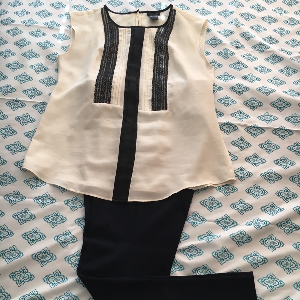 Ann Tay Navy blue ankle pants